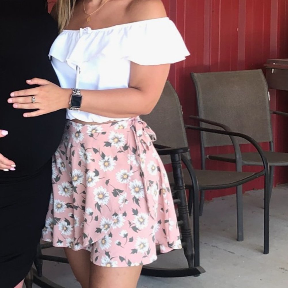 Show Me Your Mumu Pink Daisy Wrap Skirt